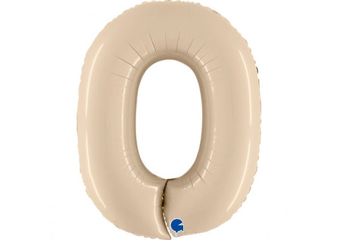 0-9 Cijfer Folieballon Satin Cream 102 cm