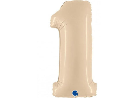 0-9 Cijfer Folieballon Satin Cream 102 cm