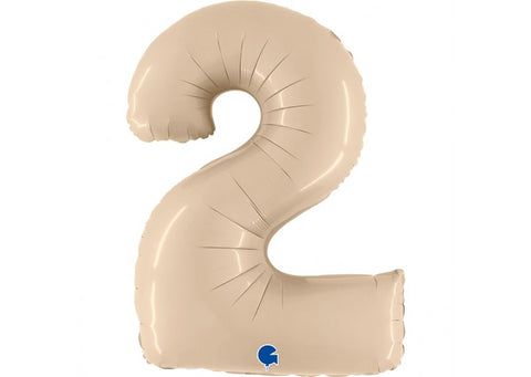 0-9 Cijfer Folieballon Satin Cream 102 cm