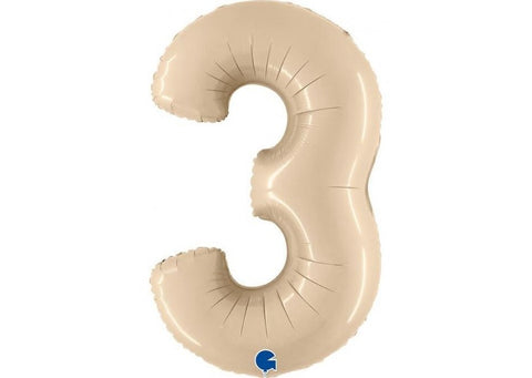 0-9 Cijfer Folieballon Satin Cream 102 cm