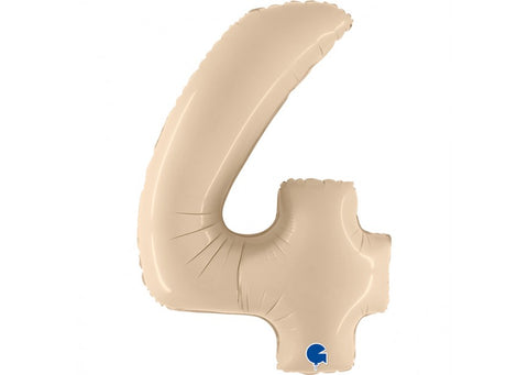 0-9 Cijfer Folieballon Satin Cream 102 cm