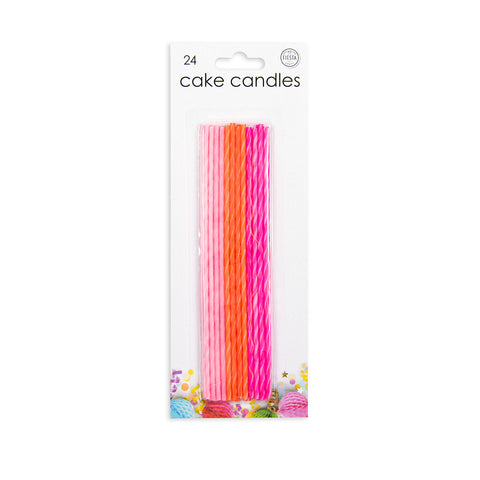 Taart kaarsjes XTRA lang 24 st. Roze