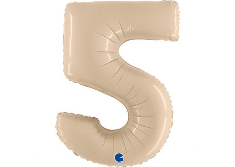 0-9 Cijfer Folieballon Satin Cream 102 cm