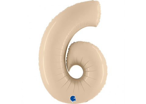 0-9 Cijfer Folieballon Satin Cream 102 cm
