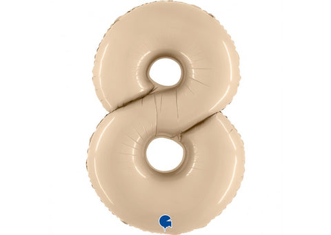 0-9 Cijfer Folieballon Satin Cream 102 cm