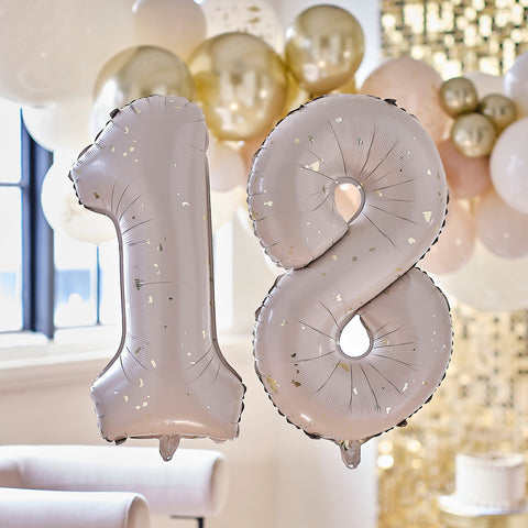 Folieballonnen 18 Nude met Gouden Spikkels