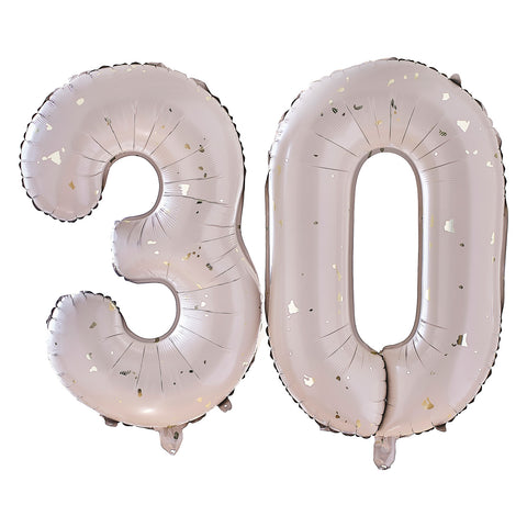 Folieballonnen 30 Nude met Gouden Spikkels