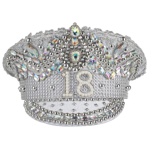 Verjaardagshoed met Parels en Diamanten 18 Jaar