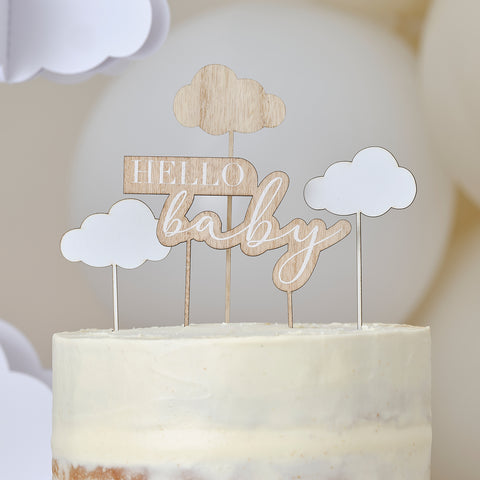 Houten Taarttopper | Hello Baby