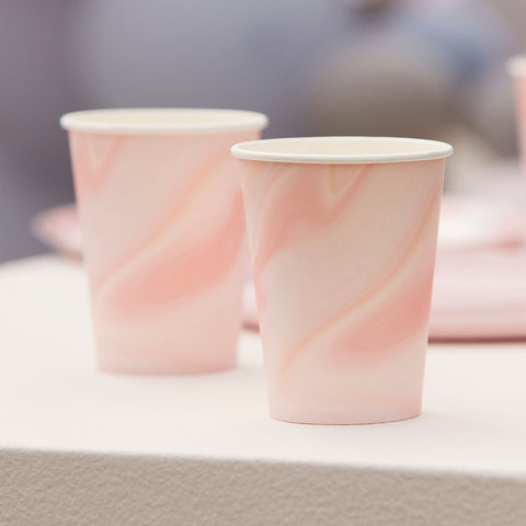 Bekers 8st. Pink Marble