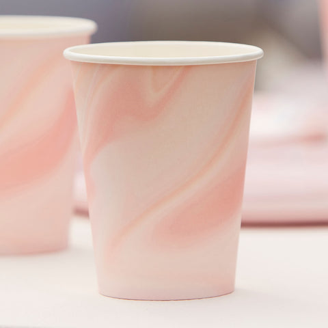 Bekers 8st. Pink Marble